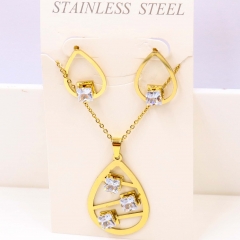 Stainless steel jewelry Necklace Earrings set Wholesale