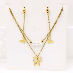 Stainless steel jewelry Necklace Earrings set Wholesale