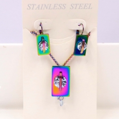 Stainless steel jewelry Necklace Earrings set Wholesale