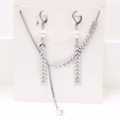 Stainless steel jewelry Necklace Earrings set Wholesale
