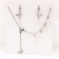 Stainless steel jewelry Necklace Earrings set Wholesale