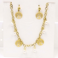 Stainless steel jewelry Necklace Earrings set Wholesale