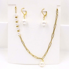 Stainless steel jewelry Necklace Earrings set Wholesale