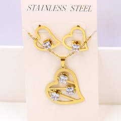Stainless steel jewelry Necklace Earrings set Wholesale