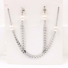 Stainless steel jewelry Necklace Earrings set Wholesale