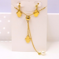 Stainless steel jewelry Necklace Earrings set Wholesale
