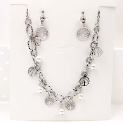 Stainless steel jewelry Necklace Earrings set Wholesale