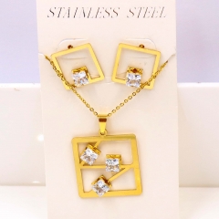Stainless steel jewelry Necklace Earrings set Wholesale