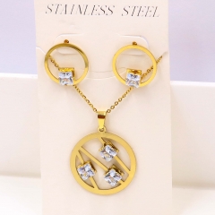 Stainless steel jewelry Necklace Earrings set Wholesale