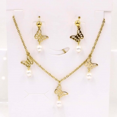 Stainless steel jewelry Necklace Earrings set Wholesale