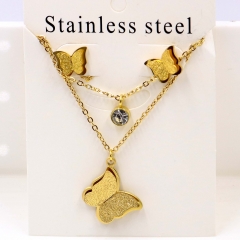 Stainless steel jewelry Necklace Earrings set Wholesale