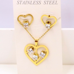 Stainless steel jewelry Necklace Earrings set Wholesale