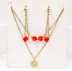Stainless steel jewelry Necklace Earrings set Wholesale