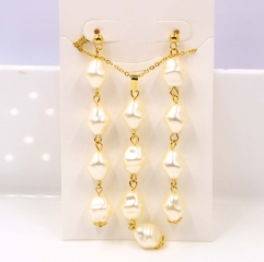 Stainless steel jewelry Necklace Earrings set Wholesale