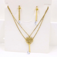 Stainless steel jewelry Necklace Earrings set Wholesale