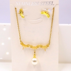 Stainless steel jewelry Necklace Earrings set Wholesale