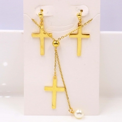 Stainless steel jewelry Necklace Earrings set Wholesale