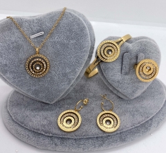 Stainless steel jewelry Necklace Earrings Ring bracelet set Wholesale