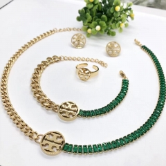 Stainless steel jewelry Necklace Earrings Ring bracelet set Wholesale
