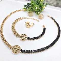 Stainless steel jewelry Necklace Earrings Ring bracelet set Wholesale