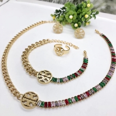 Stainless steel jewelry Necklace Earrings Ring bracelet set Wholesale