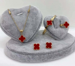 Stainless steel jewelry Necklace Earrings Ring bracelet set Wholesale