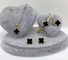 Stainless steel jewelry Necklace Earrings Ring bracelet set Wholesale