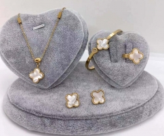Stainless steel jewelry Necklace Earrings Ring bracelet set Wholesale