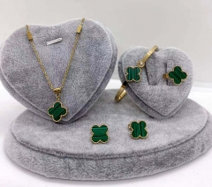 Stainless steel jewelry Necklace Earrings Ring bracelet set Wholesale
