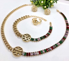 Stainless steel jewelry Necklace Earrings Ring bracelet set Wholesale