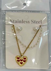 Stainless steel copper jewelry Necklace Earrings set Wholesale