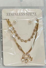 Stainless steel copper jewelry Necklace Earrings set Wholesale