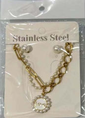 Stainless steel copper jewelry Necklace Earrings set Wholesale