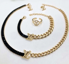 Stainless steel jewelry Necklace Earrings Ring bracelet set Wholesale