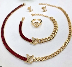 Stainless steel jewelry Necklace Earrings Ring bracelet set Wholesale
