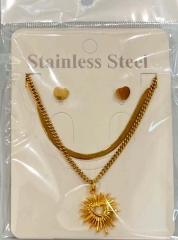 Stainless steel copper jewelry Necklace Earrings set Wholesale