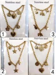 Stainless steel copper jewelry Necklace Earrings set Wholesale