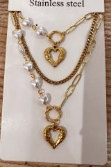 Stainless steel copper jewelry Necklace bracelet set Wholesale