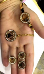 Stainless steel jewelry Necklace Earrings Ring bracelet set Wholesale