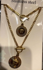 Stainless steel copper jewelry Necklace bracelet set Wholesale