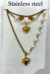 Stainless steel copper jewelry Necklace Earrings set Wholesale