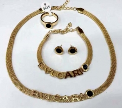 Stainless steel jewelry Necklace Earrings Ring bracelet set Wholesale