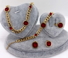 Stainless steel jewelry Necklace Earrings Ring bracelet set Wholesale