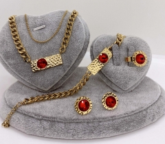 Stainless steel jewelry Necklace Earrings Ring bracelet set Wholesale