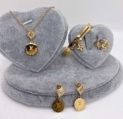Stainless steel jewelry Necklace Earrings Ring bracelet set Wholesale