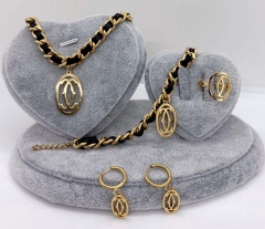 Stainless steel jewelry Necklace Earrings Ring bracelet set Wholesale