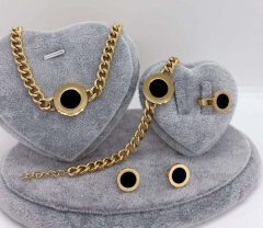 Stainless steel jewelry Necklace Earrings Ring bracelet set Wholesale