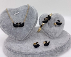 Stainless steel jewelry Necklace Earrings Ring bracelet set Wholesale