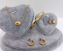 Stainless steel jewelry Necklace Earrings Ring bracelet set Wholesale