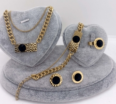Stainless steel jewelry Necklace Earrings Ring bracelet set Wholesale